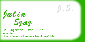 julia szaz business card